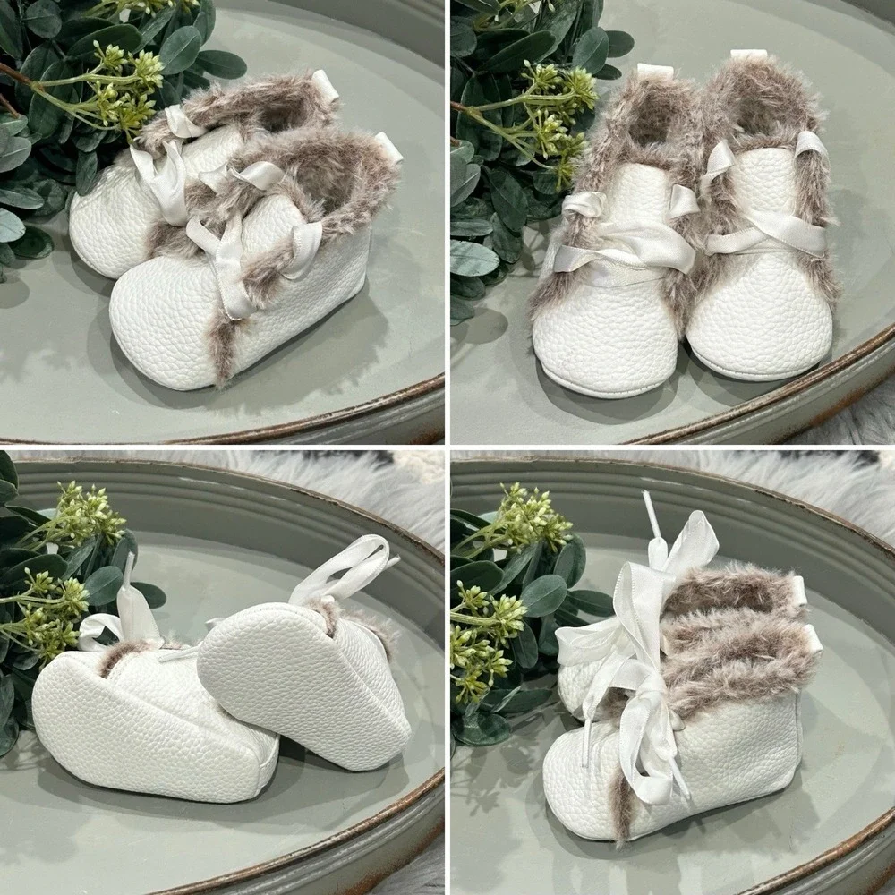Toddler Girls Anti Slip Soft Sole Winter Warm Crib Shoes 0-6 Month